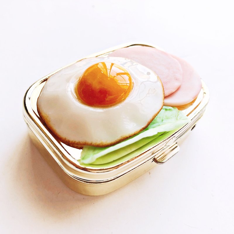 Ham Egg Pill Case Food Sample - Other - Clay Gold