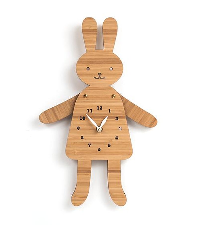 BUNNY（うさぎ）の掛け時計 - 時計 - 木製 ブラウン
