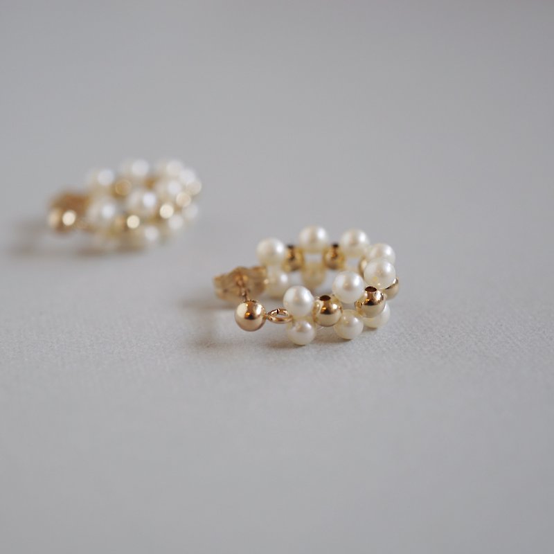 14kgf Mix pearl Arch Earrings