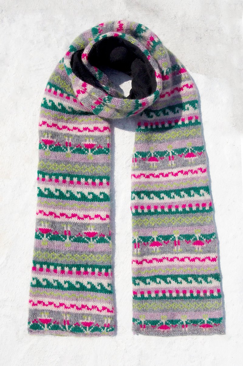 手織りウールブラシハンドルスカーフ/ニットスカーフ/ウールマフラー内のクリスマスプレゼント - 東欧で手をつないでは、国家風のトーテムを巻きます - スカーフ - ウール 多色