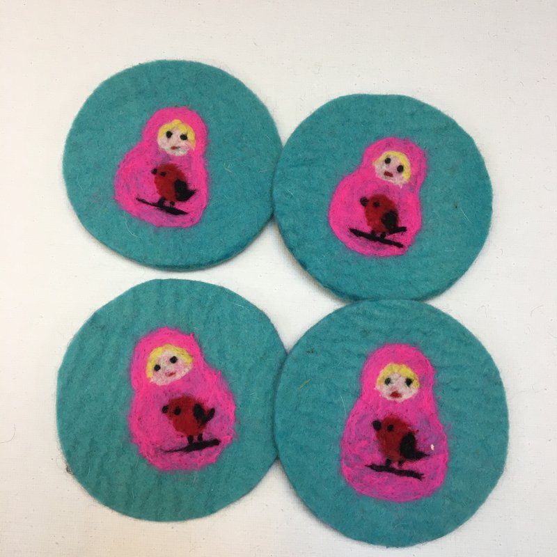 俄羅斯娃娃 -羊毛氈杯墊/隔熱墊 - 杯墊 - 羊毛 