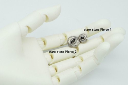 stare stone Pierce_2 (s_m-O.47) 銀玻眼睛目穿孔耳环寶石sterling