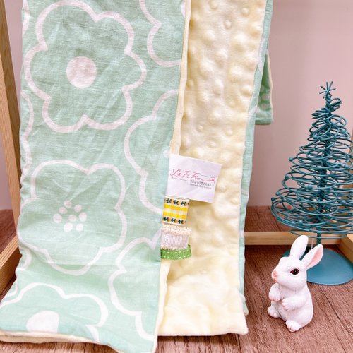 LaFiFi樂霏菲手作嬰幼兒精品&ZAKKA 春天必備寶寶荳荳毯-夏綠地 彌月禮盒 新生兒禮物 推車毯 汽