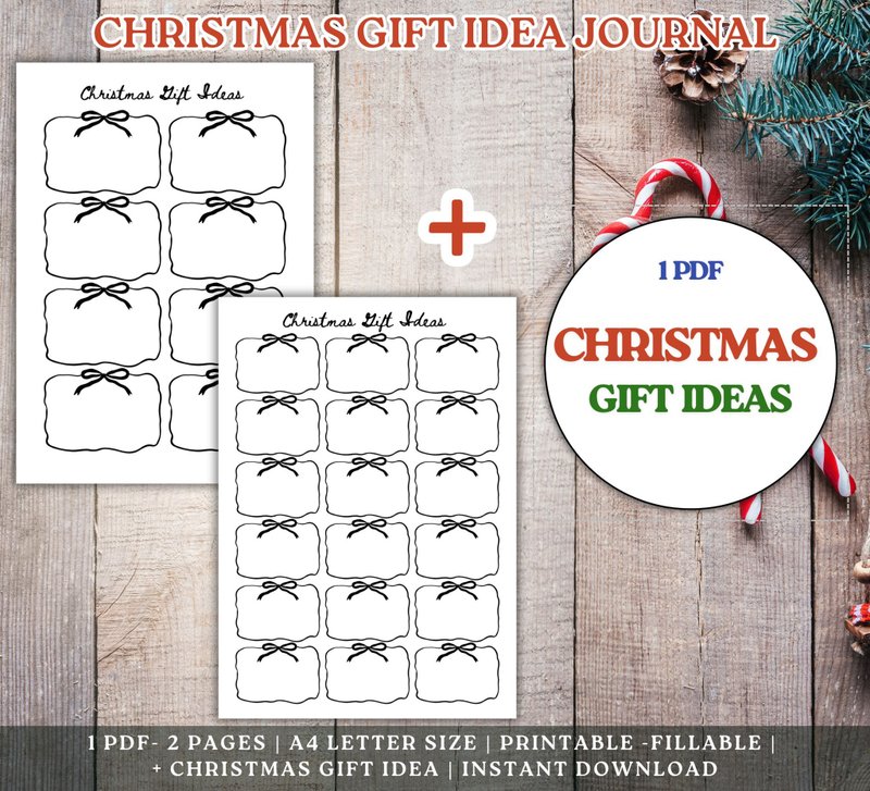Printable Christmas Gift Ideas List | Fillable Holiday Gift Planner - 電子手帳及素材 - 其他材質 