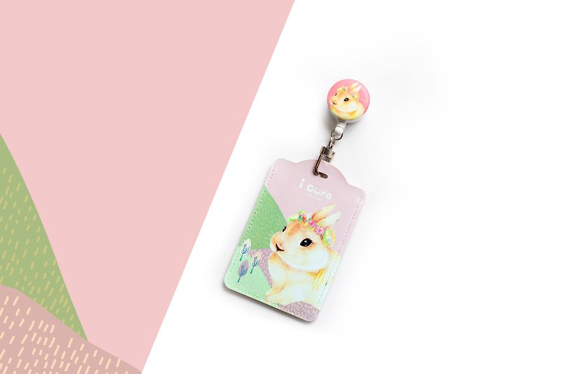 i good clip telescopic universal card set / pastoral rabbit_H12 - ID & Badge Holders - Other Materials Pink
