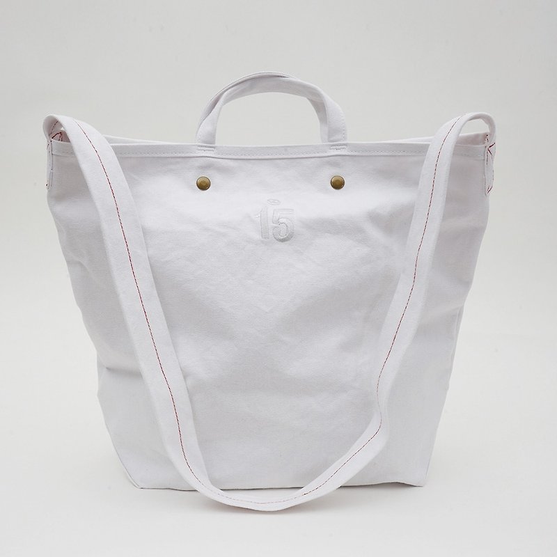 Mushroom MOGU / 15th Anniversary Limited / Mushrooms - Messenger Bags & Sling Bags - Cotton & Hemp White