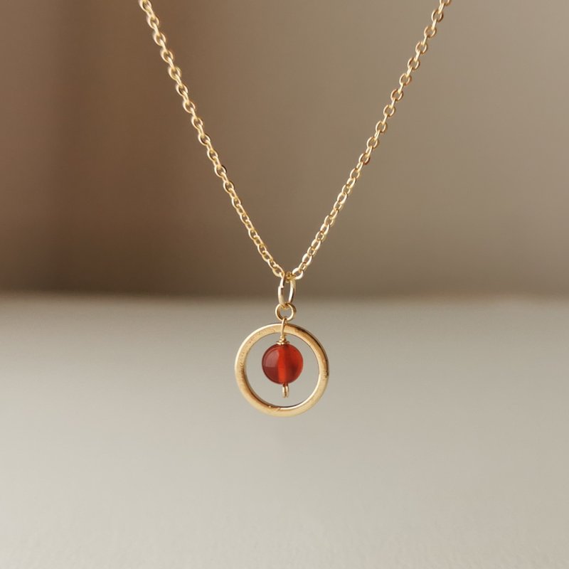 【Veverka】Yuan-natural stone necklace red agate red necklace Valentine's Day gift - Necklaces - Semi-Precious Stones Red