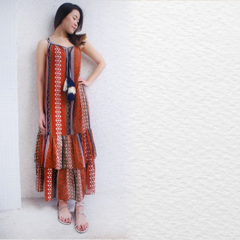 Alice tassel long ocean * Inca - One Piece Dresses - Cotton & Hemp 