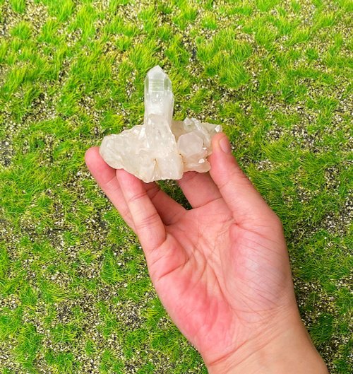 fitter 天然彩虹菠蘿白水晶簇 開運 可消磁晶石手鍊 快速出貨 入厝禮物