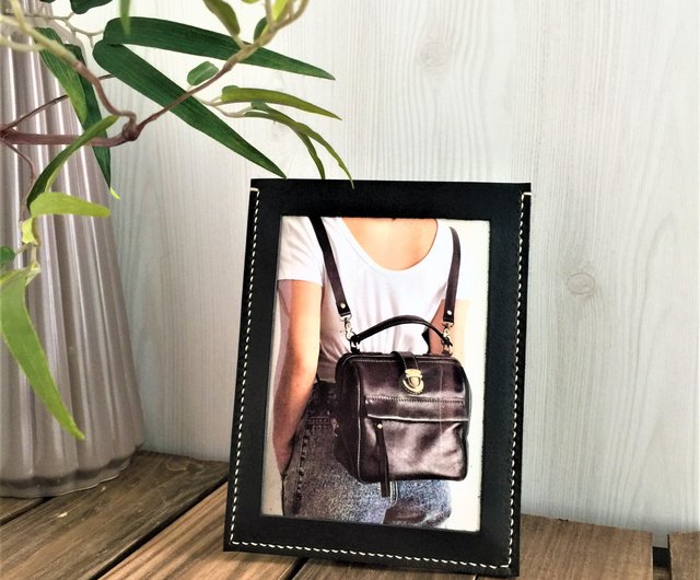 パーソナライズされた革のフォトフレーム//手作りのフォトフレーム