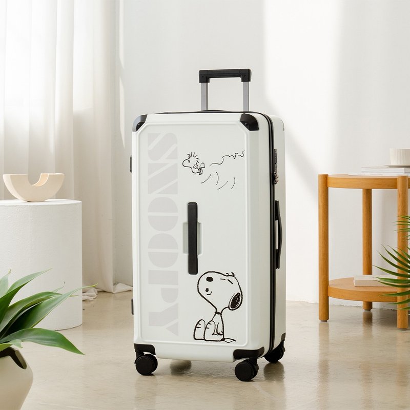 [SNOOPY Snoopy] 28-inch chubby suitcase suitcase - white - กระเป๋าเดินทาง/ผ้าคลุม - พลาสติก ขาว