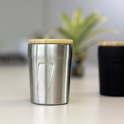 TROIKA 【客製化禮物】竹蓋雙層不銹鋼保溫隨身咖啡杯