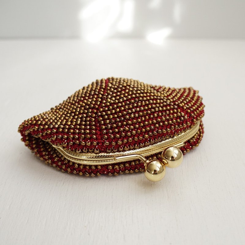 Ba-ba handmade Beads crochet pouch No.1838 - 零錢包/小錢包 - 其他材質 金色