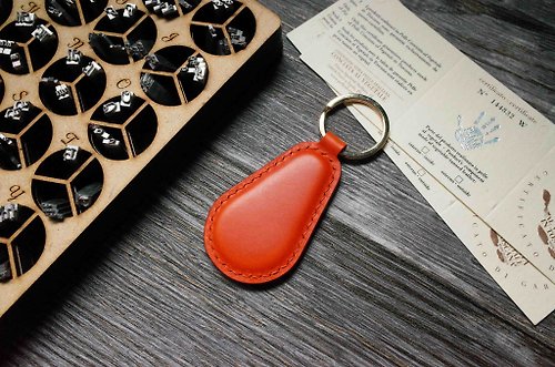 IPPI手作革物 造型悠遊卡 晶片吊飾－鑰匙圈B款－橘色