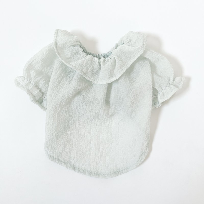 Dog Wear・Collared Sheer Pullover - Mint - Clothing & Accessories - Cotton & Hemp Green