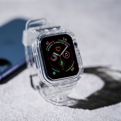 AHAStyle 官方品牌店 Apple Watch S7/8/9 冰川晶透 透明運動錶帶