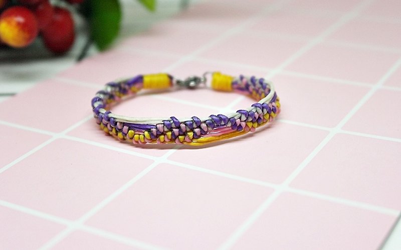 Hand-knitted silk Wax thread style <inexhaustible> //You can choose your own color// - Bracelets - Wax Yellow