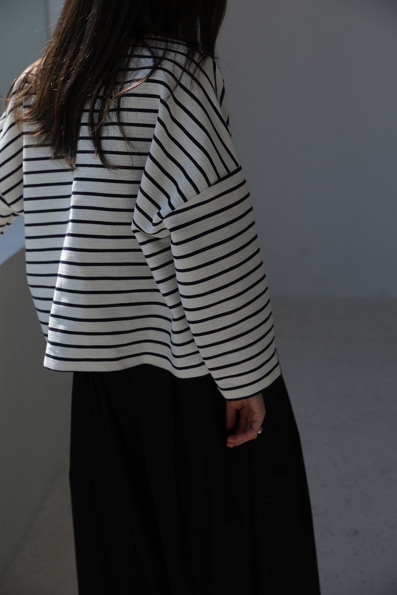 I Heavy Cotton Stripe Coat - เสื้อแจ็คเก็ต - ผ้าฝ้าย/ผ้าลินิน 