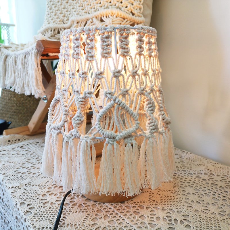 Lace Table Lamp [Macrame Table Lamp] No. 1 - Lighting - Cotton & Hemp 