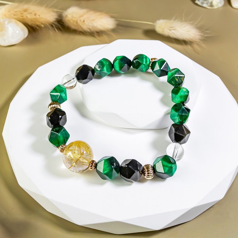 [Exclusive Customization] Five Elements Titanium Crystal Bracelet | Muhang (made after ordering) - Bracelets - Crystal Green