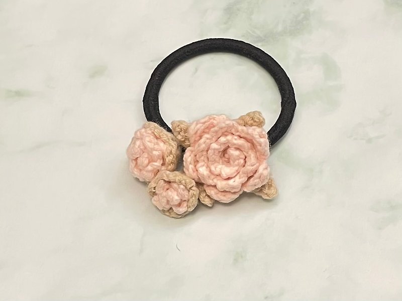 編織立體花卉玫瑰花造型頭飾髮圈 - 髮飾 - 棉．麻 多色