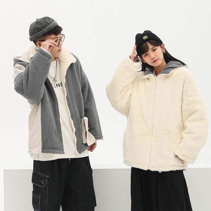 【雙 11 限定】假兩件連帽長袖套頭風衣工裝外套 - 男夾克/外套 - 其他材質 