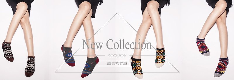 Combed cotton geometric ankle socks (two sizes for men and women), choose 4 pairs - ถุงเท้า - ผ้าฝ้าย/ผ้าลินิน หลากหลายสี