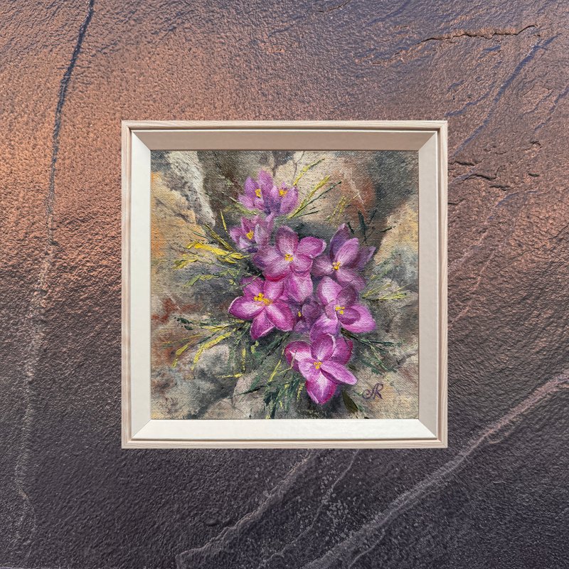 花卉原創繪畫花卉油畫 - 海報/掛畫/掛布 - 其他材質 粉紅色