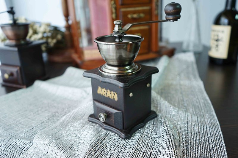 Japanese groceries-AREN Brown retro wooden hand-cranked coffee grinder - Coffee Pots & Accessories - Wood Brown