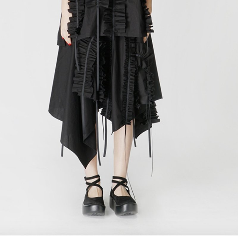 Chuisi black lace skirts - imakokoni - กระโปรง - ผ้าฝ้าย/ผ้าลินิน สีดำ