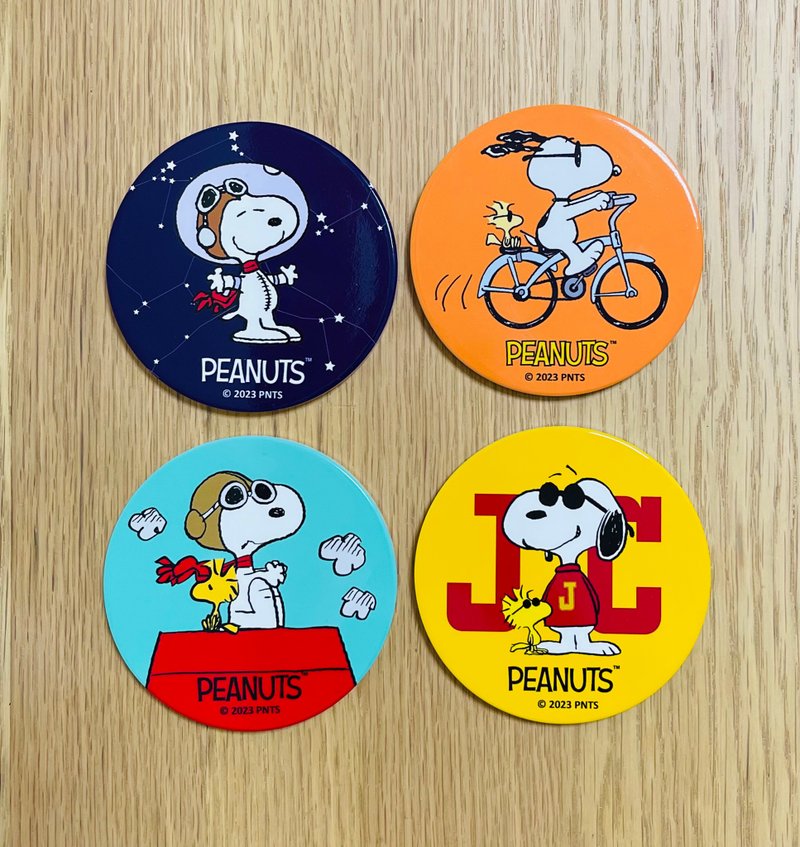 SNOOPY 史諾比 硅藻土吸濕耐熱杯墊+收納架套裝 (4件套) PEANUTS - 杯墊 - 其他材質 橘色