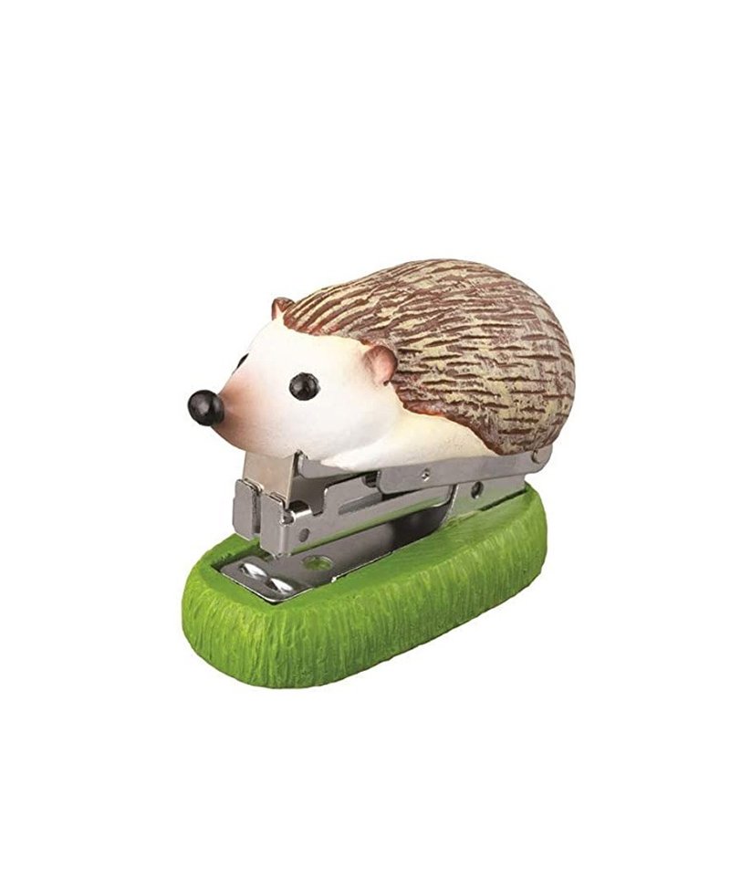 Japanese Magnets Healing Series Hedgehog Shape 10 Needle Small Stapler - Staplers - Resin Brown