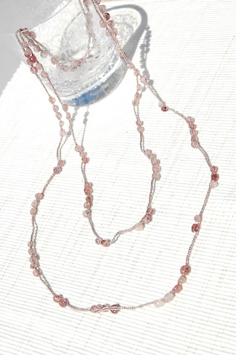 ピンクエピドートのクロシェネックレス - 項鍊 - 寶石 紅色