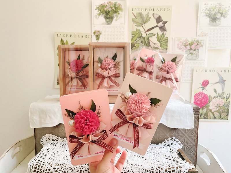 快速出貨-母親節企業 工商 訂製 迷你擴香花 母親節卡片小花 - 擺飾/家飾品 - 植物．花 粉紅色