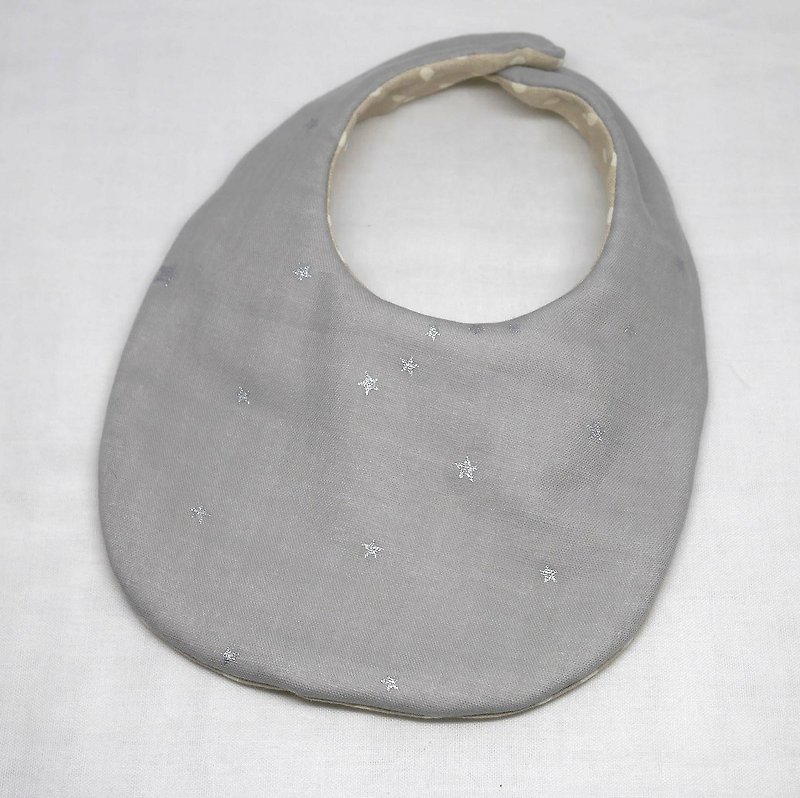 Japanese Handmade 8-layer-gauze Baby Bib - 口水肩/圍兜 - 紙 灰色