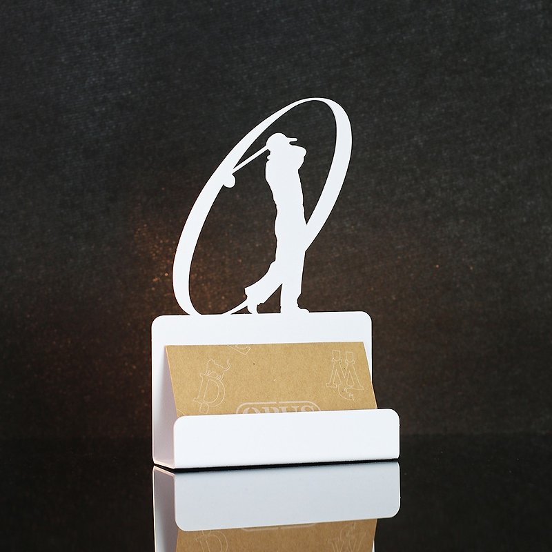 【OPUS Dongqi Metal Works】European Iron Business Card Holder - Golf (White)/Metal Business Card Holder - Card Stands - Other Metals White