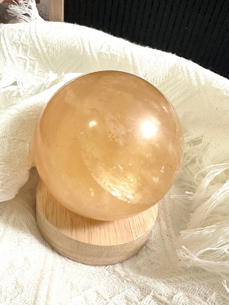 Crystal.EAA 黃方解石 水晶球 小月亮 84mm - 擺飾/家飾品 - 水晶 橘色