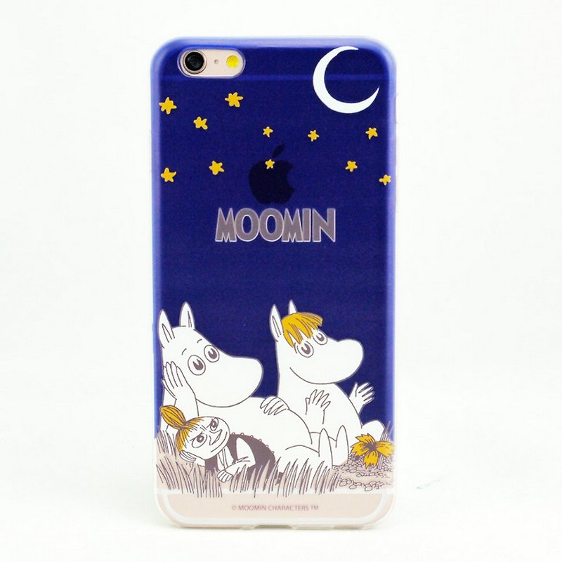 Moomin授權-空壓殼手機殼【仲夏之夜】 - 手機殼/手機套 - 矽膠 藍色