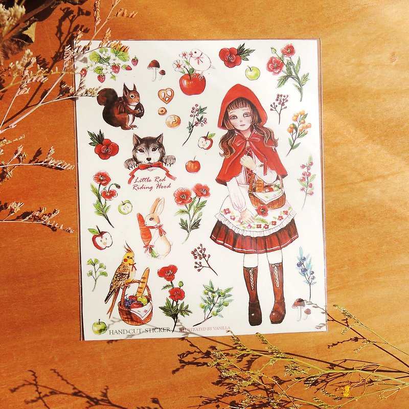 Little Red Riding Hood vs. Big Wolf - Own Scrapbooking Paper - Stickers - Paper Red