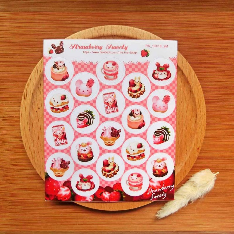 Stickers-Strawberry Bunny - Stickers - Paper Multicolor