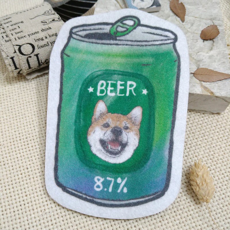 Shiba Inu-beer-non-woven coaster-absorbent coaster - Coasters - Polyester 