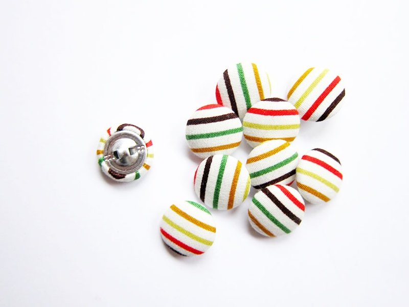 Sewing knitting cloth buckle handmade material colored stripes Button - เย็บปัก/ถักทอ/ใยขนแกะ - ผ้าฝ้าย/ผ้าลินิน หลากหลายสี