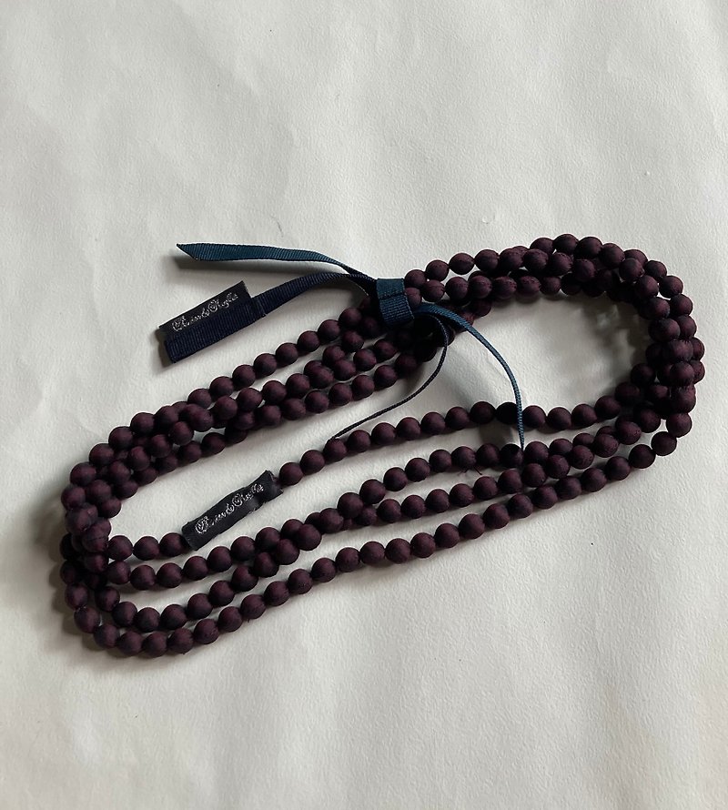 シルクボールネックレス　カラー07　バーガンディー - 項鍊 - 絲．絹 紫色