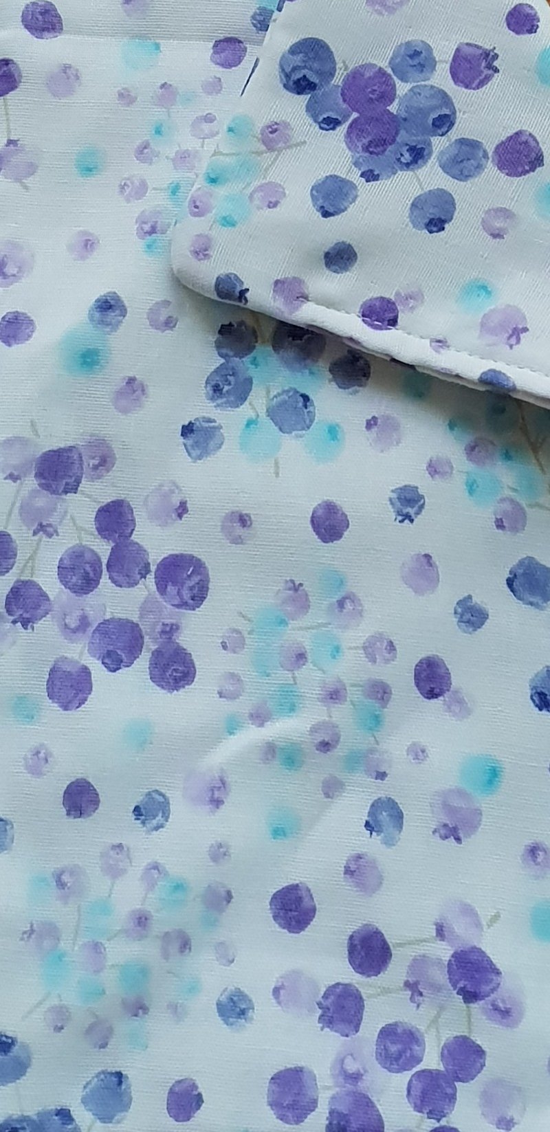 Four-layer gauze handkerchief. Beige blue. Japanese style fruit. 28×28CM - Handkerchiefs & Pocket Squares - Cotton & Hemp Purple