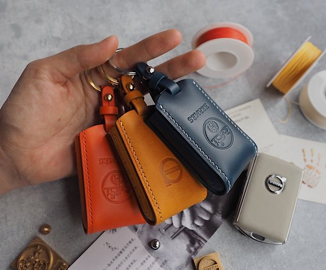 Key Holder | Grey Buttero | Key Case | Pouch | Embossed | Customized |  Personalized Handmade Leather | Made to Order