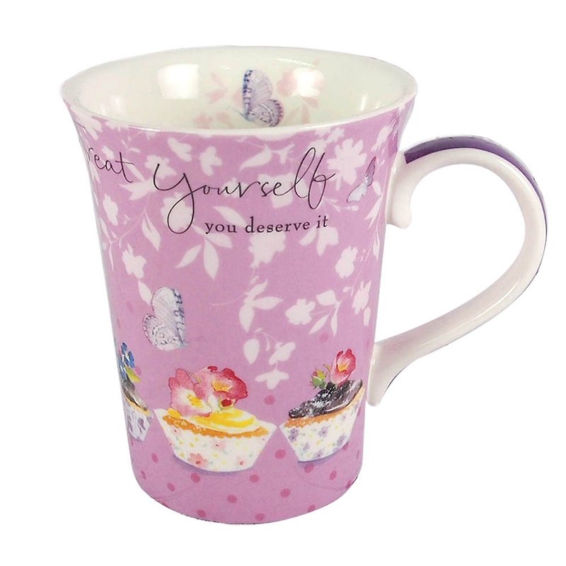 LC Bone China Roman Purple Mug/Love yourself【Hallmark-gift】 - Mugs - Porcelain Multicolor