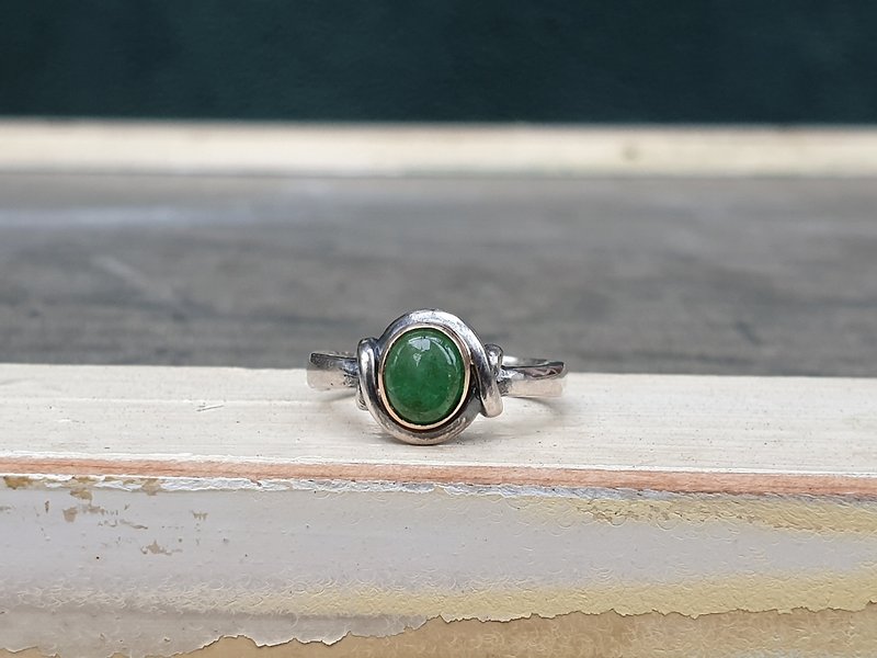 Oˋre Jewelry Designer A Goods Burmese Jade/Emerald Ring 14K Gold Setting - แหวนทั่วไป - หยก 