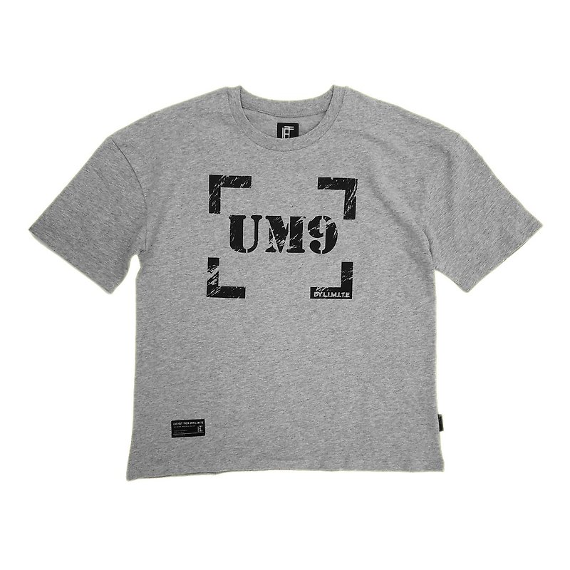 L.I.M.I.T.E - 男裝Oversize 印花 T恤,灰色 - 男装 T 恤 - 棉．麻 灰色