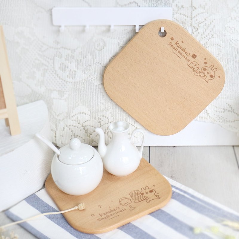 [Little Animals of Kanahei] Natural Beech Pot Holder/Chopping Board-Two styles available - Serving Trays & Cutting Boards - Wood 