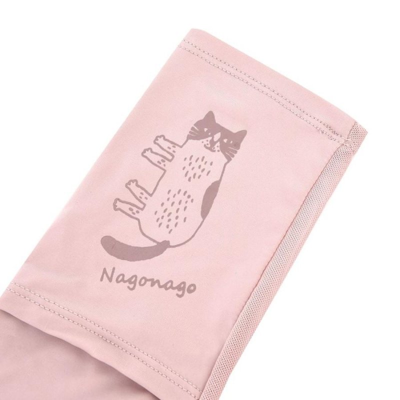 Kusuguru Japan 指孔袖套 涼感防曬抗UV 紫外線對策接觸冷感-粉色 - 手套 - 聚酯纖維 粉紅色